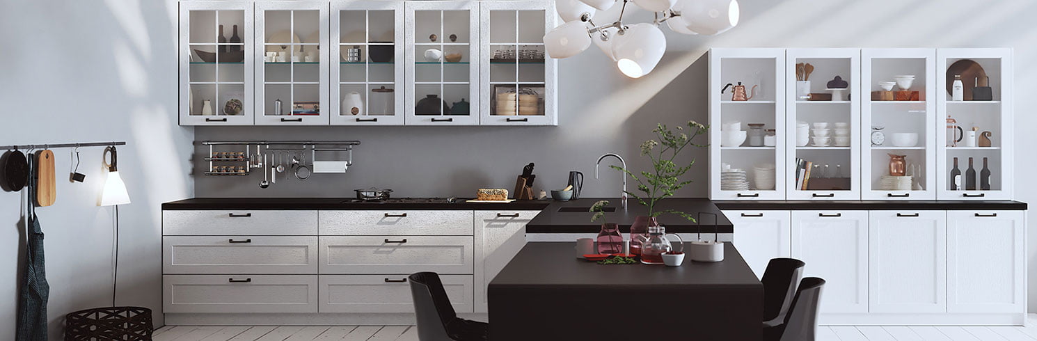 Cocina blanca y negra. Alaia Home reforma cocina o baño en Bilbao o Vitoria